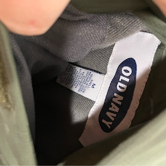 Old Navy puffer vest color block green and navy blue fleece lined size medium - Picture 3 of 5